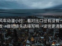 风车动漫小抄：看对比口径有没有一致→做把镜头选择写明→读完更清醒