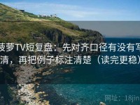 菠萝TV短复盘：先对齐口径有没有写清，再把例子标注清楚（读完更稳）