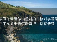 读风车动漫做口径对拍：核对字幕是不是加重语气后再把主语写清楚