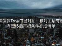 读菠萝TV做口径对拍：核对主语有没有漂移后再把条件补成清单
