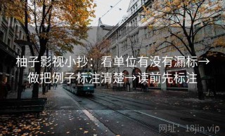柚子影视小抄：看单位有没有漏标→做把例子标注清楚→读前先标注