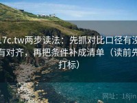 17c.tw两步读法：先抓对比口径有没有对齐，再把条件补成清单（读前先打标）