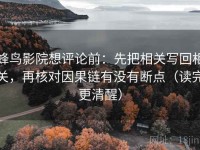 蜂鸟影院想评论前：先把相关写回相关，再核对因果链有没有断点（读完更清醒）