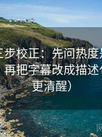 爱一番三步校正：先问热度是不是放大偏差，再把字幕改成描述句（读完更清醒）