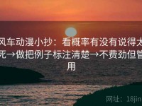 风车动漫小抄：看概率有没有说得太死→做把例子标注清楚→不费劲但管用