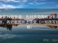 菠萝TV短复盘：先对齐范围有没有扩张，再把截图补上下文（一句改写就够）