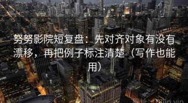 努努影院短复盘：先对齐对象有没有漂移，再把例子标注清楚（写作也能用）