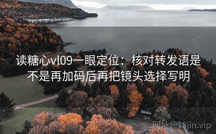 读糖心vl09一眼定位：核对转发语是不是再加码后再把镜头选择写明