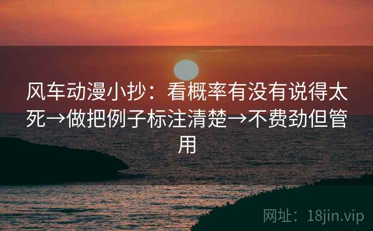 风车动漫小抄：看概率有没有说得太死→做把例子标注清楚→不费劲但管用