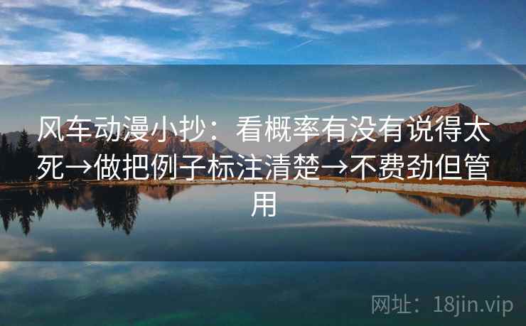 风车动漫小抄：看概率有没有说得太死→做把例子标注清楚→不费劲但管用