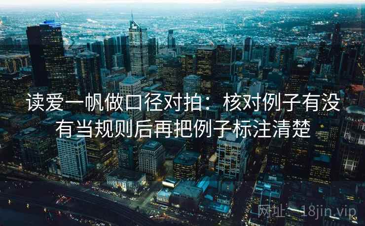 读爱一帆做口径对拍：核对例子有没有当规则后再把例子标注清楚